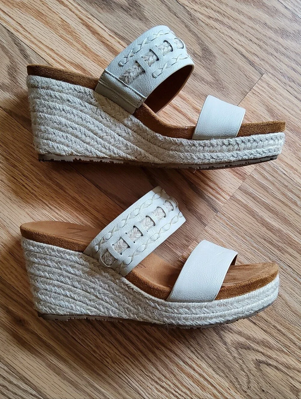 ZODIAC POPPY PERL PLATFORM WEDGE ESPADRILLE SANDALS SIZE 6M